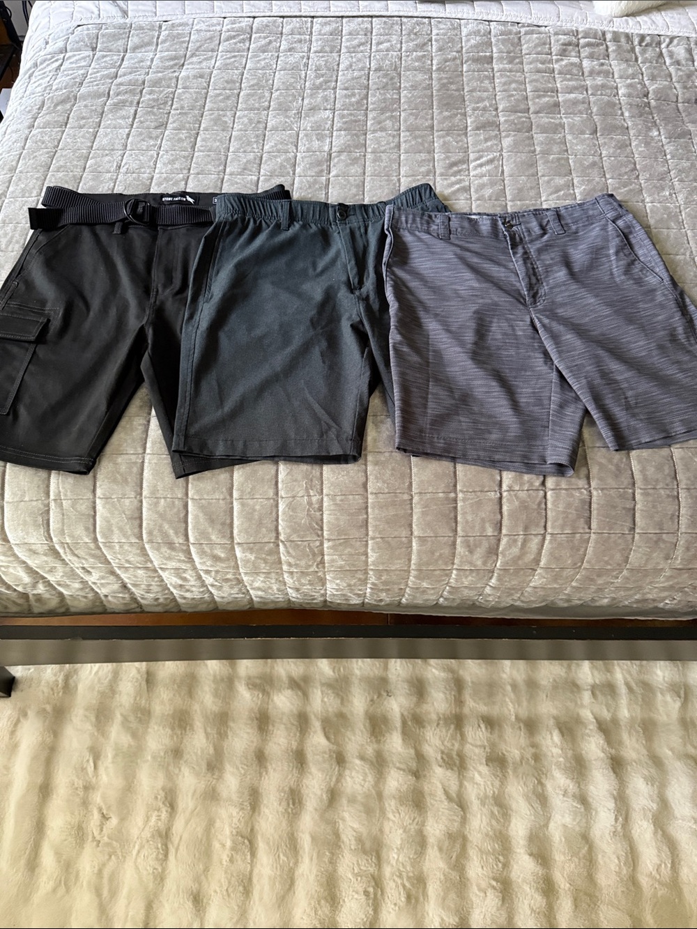 Men's Black & Charcoal Performance Shorts